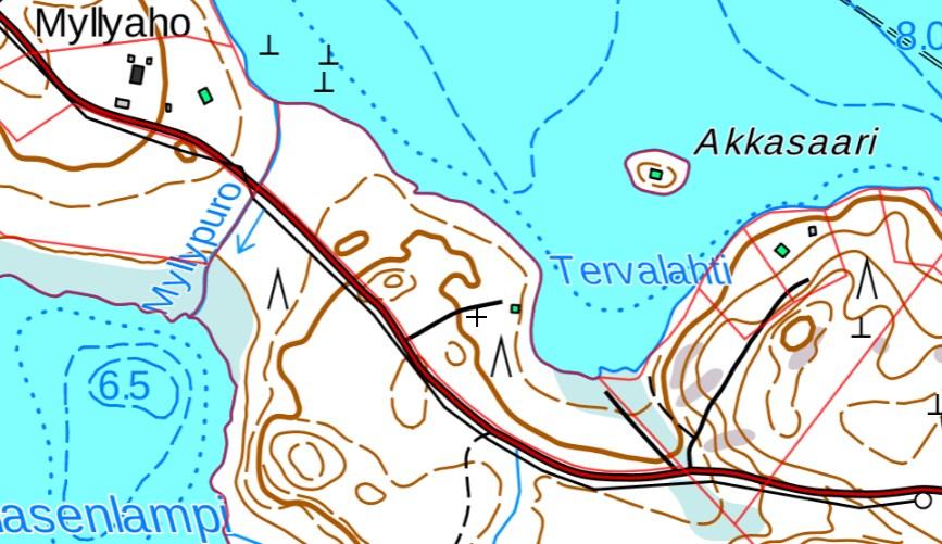 Asemakaava-alueen pinta-ala on noin 5,45 hehtaaria. Enon taajamaan on matkaa tietä pitkin noin 4,8 km. Kuva 1. Karttaote Enon alueelta.