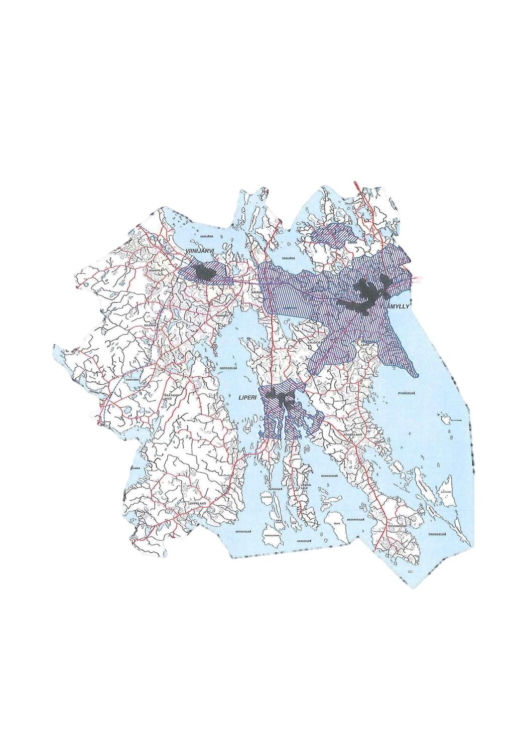 36 LIITEKARTTA II Taajaan rakennetut alueet eli Liperin kunnan asemakaavoitetut alueet sekä maankäyttö- ja rakennuslain (132/1999) 16 :n mukaiset suunnittelutarvealueet Asemakaava-alue LIPERIN KUNTA