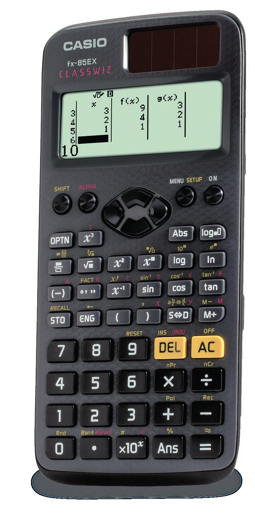 FUNKTIOLASKIMET ClassWiz FX-85EX Luonnollisen tekstikirjamuodon (Natural V.P.A.M.) avulla laskut voidaan kirjoittaa oikeannäköisinä oppikirjojen muodossa.