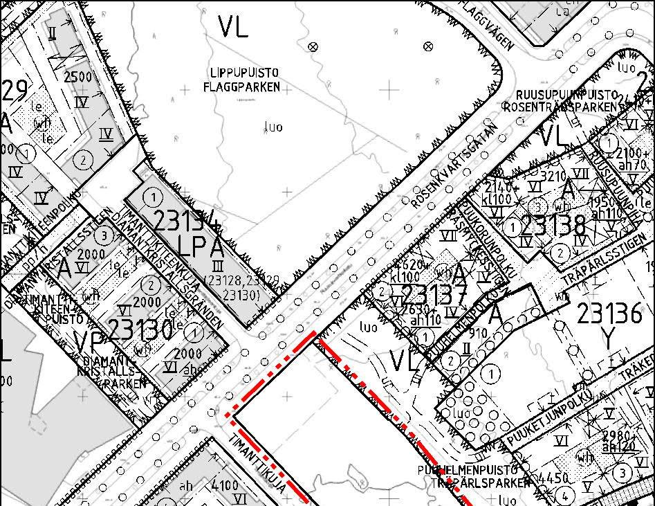 15 / 88 ja sitä voidaan toteuttaa kaikilla talotyypeillä. Kulkuyhteyksien tulee olla läpikuljettavia kevyelle liikenteelle ja muodostaa yhtenäinen verkosto keskusta-alueen reittien kanssa.