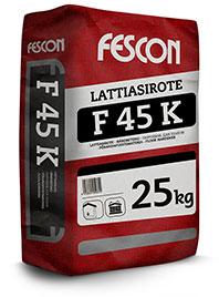 Fescotop F45K lattiasirote 5 / 14 FESCOTOP F45K LATTIASIROTE Päivitetty 1.2.2019 Tulostettu 2.11.2019 Tuotekuvaus Fescotop F45K on sementtipohjainen, korundirunkoaineinen lattiasirote.