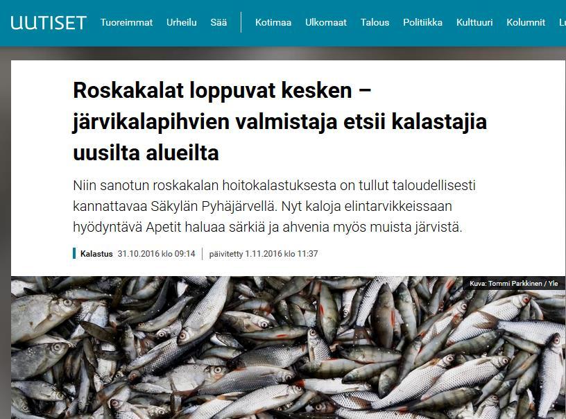 OULUJÄRVI: Minkälaiset kalakannat alueella ovat? Kemppainen: Tiedetään, että lahnakannat ovat monessa järvessä erittäin runsaat ja kaipaavat pyyntiä ja hyödyntämistä.