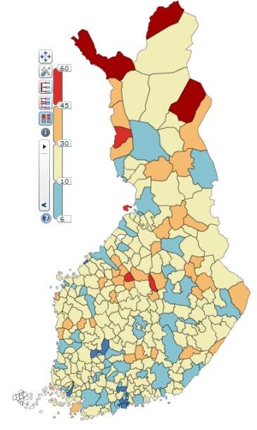 Keskimääräinen toimintavalmiusaikatavoite A- tehtävissä on saavutettu varsin pienessä määrässä Suomen kuntia ja kaupunkeja.