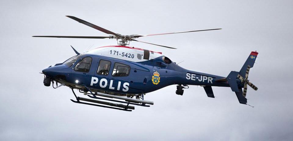 Kuva 2. Ruotsin poliisin käytössä oleva helikopteri. Foto: Björn Larsson Rosvall / Exponera. Göteborgs-Posten.