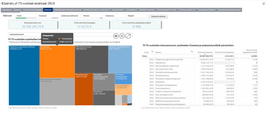 LOPPURAPORTTI <v.1.0> 72(87) Kainuun sotessa on käytössä palveluseteli- ja ostopalvelujärjestelmä. Tällä hetkellä järjestelmä pitää sisällään pääsääntöisesti palvelusetelillä tuotetut palvelut.