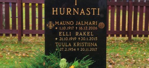 33 Hurnastin hauta Mauno Hurnasti, 1917-2006 Mauno Hurnasti oli Lammin pitkäaikainen kunnanjohtaja, jonka aikana alettiin rakentaa uudenaikaista Lammia. Hän johti kuntaa vuosina 1954 1980.