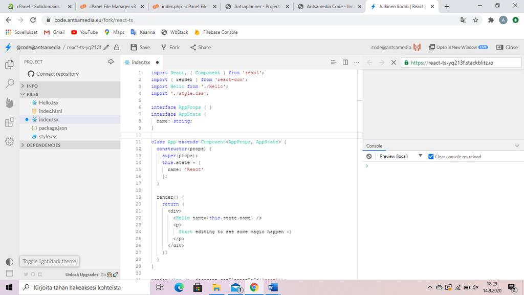 Run commands in Terminal No code program is correct if it does not have a Terminal -program. The Terminal (cmd) or Command Prompt is programmed in to Antsamedia Code -program.