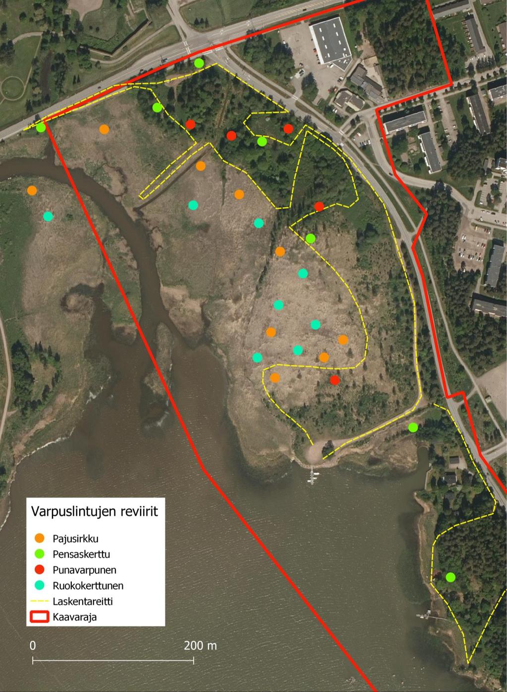 LIITE 3: VARPUSLINTUJEN REVIIRIT KUNINGATTARENRANNALLA 2020 Punaisen listan (Lehikoinen