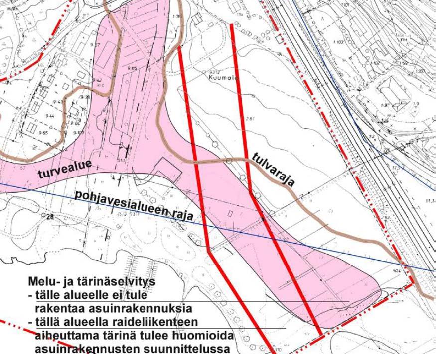 Alueen voimassa olevaa asemakaavoitusta varten on tehty Raideliikennetärinäselvitys (Promethor 24.2.2012).