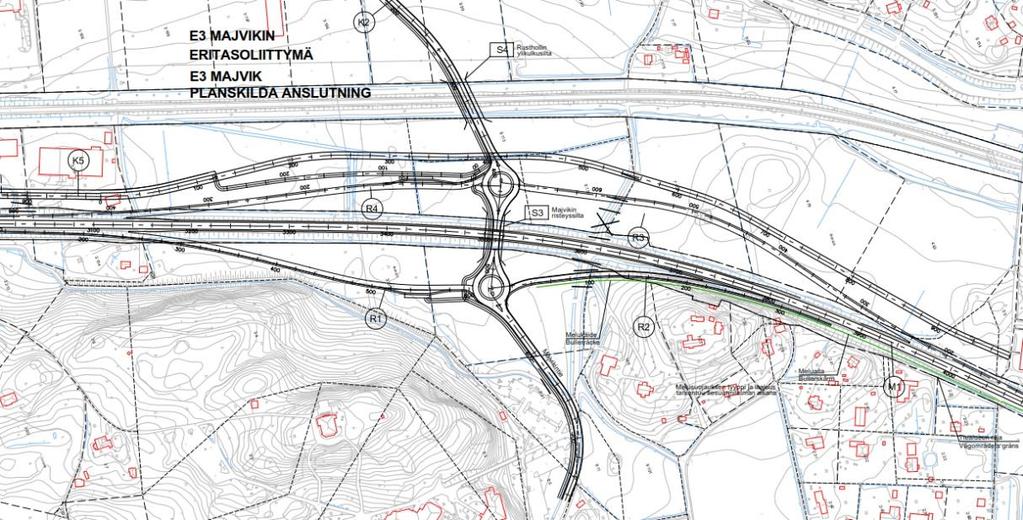 Kuva 21. Majvikin eritasoliittymä (luonnos 03.