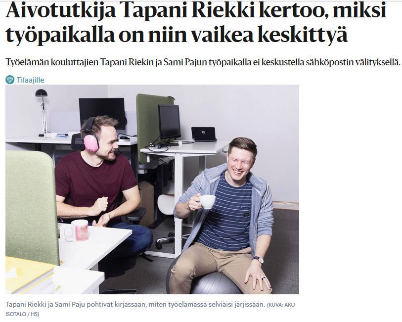 Hyvä elämä Petri Suhonen, Vincit Työskentelen Euroopan parhaassa työpaikassa. Tittelissäni lukee johtaja. Minulla on täysi mahdollisuus tehdä sellaista työtä, mitä itse haluan.