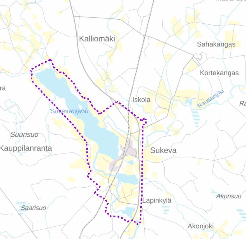 FCG SUUNNITTELU JA TEKNIIKKA OY Kaavaselostus 5 (43) Yleiskaava Alueella ei ole voimassa olevaa yleiskaavaa. Alue rajautuu Sukevan osayleiskaavaan. Kuva 3.