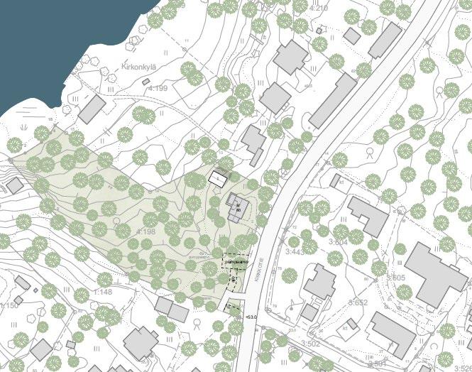 Tuusulanjärven rannalla Kirkkotien varrella.