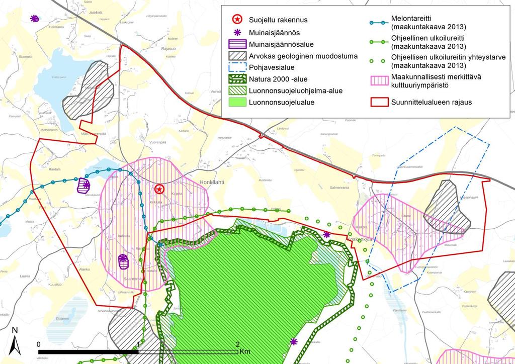 Suunnittelualueen arvokkaat kulttuuri- ja luontoalueet Suunnittelualueen eteläpuolella sijaitseva Koskeljärvi on sekä Natura 2000 -, luonnonsuojelu- että lintuvesiensuojeluohjelma-aluetta.