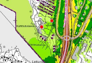 Suunnitellulle kerrostaloalueelle melua kantautuu myös Virtasalmea pitkin kaukaakin Kallansiltojen suunnasta.