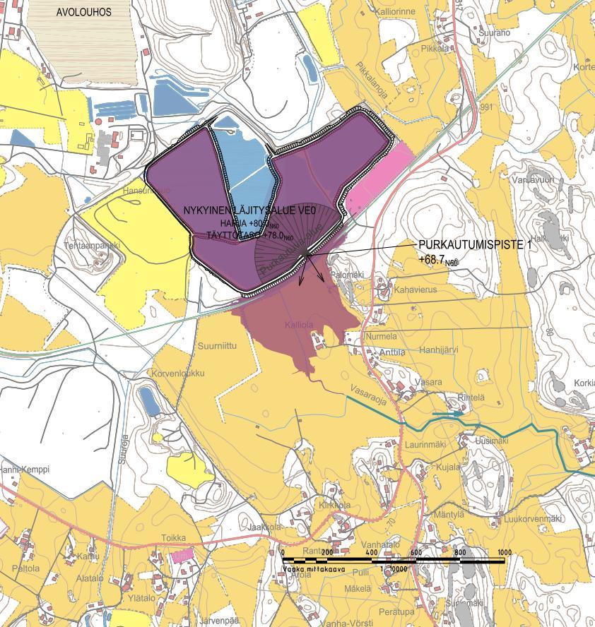 Liite 3. Rikastushiekka-alueen vahingonvaara-arviointi Kuva 1.