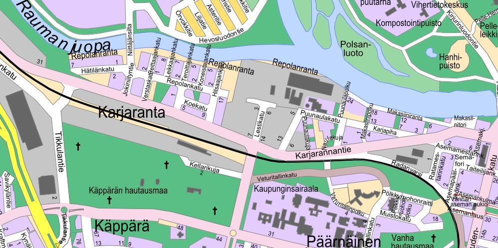 4 1. PERUS- JA TUNNISTETIEDOT 1.1. Tunnistetiedot Asemakaavan muutos koskee Porin kaupungin Karjarannan 21.