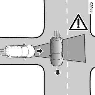 Tällöin järjestelmä voi laukaista äkillisen jarrutuksen tai jarruttaa myöhään. Järjestelmä ei tunnista: liikenneympyrään tai risteykseen saapuvia ajoneuvoja (esim.