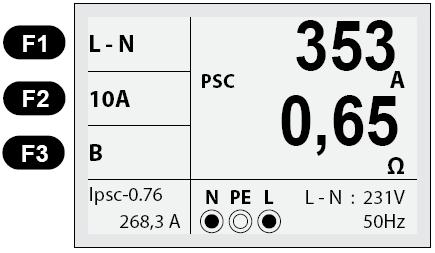 Hyväksyttyä arvoa verrataan laskettuun arvoon Ipsc x 0,76. Kuva 6.2.2.12a L-N Linjaimpedanssi - Pass tai Fail 5.
