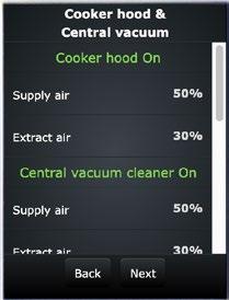 16 Temperature boost OFF Options are ON/OFF. Select temperature Max. supply air fan speed Max.