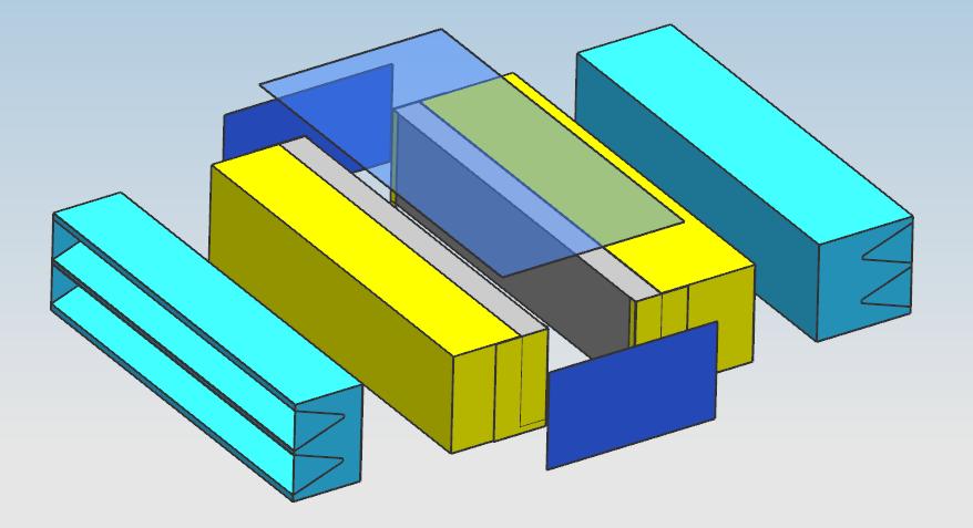 60 Figure 37. Exploded view of abandoned component-swapping concept idea. Figure 37 shows inlet module options for both cooling technologies.