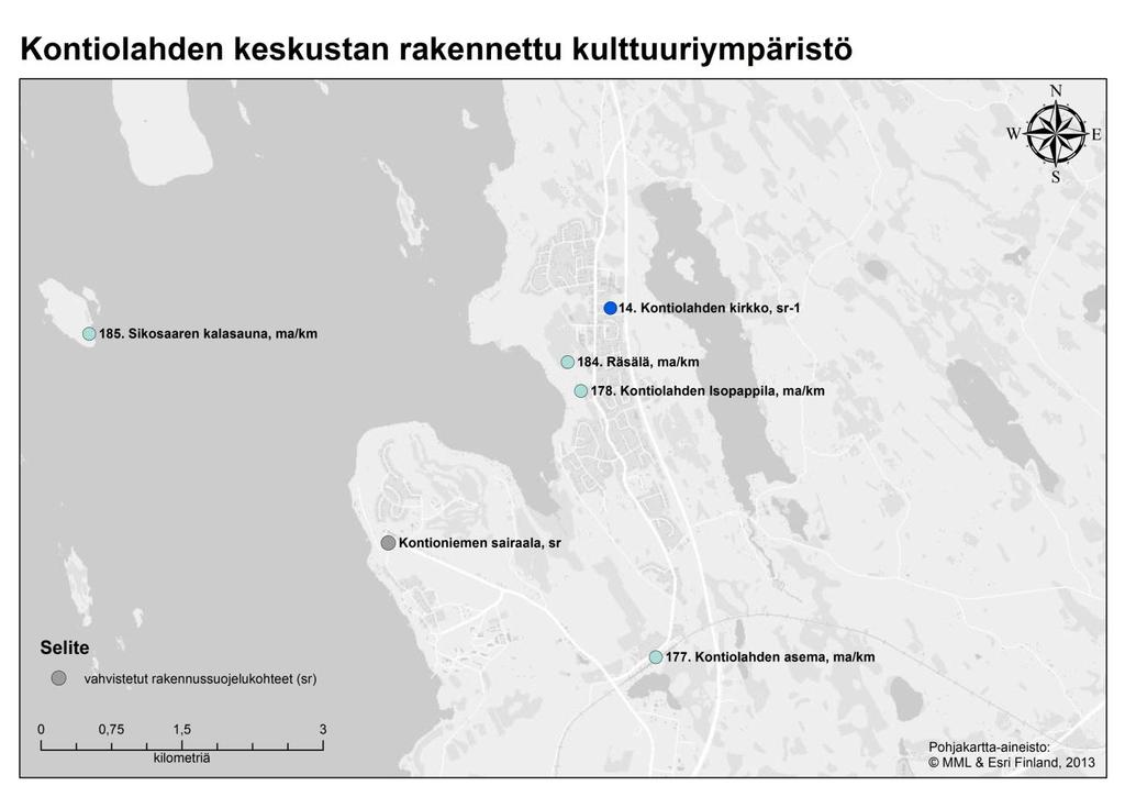 Alueeseen kuuluu kolmikerroksinen asuntola talousrakennuksineen, lääkärintalo, ruumishuone, navetat ja kriisivarasto, sikala, kasvihuone, maakellari sekä muuntajia ja lämpö- ja