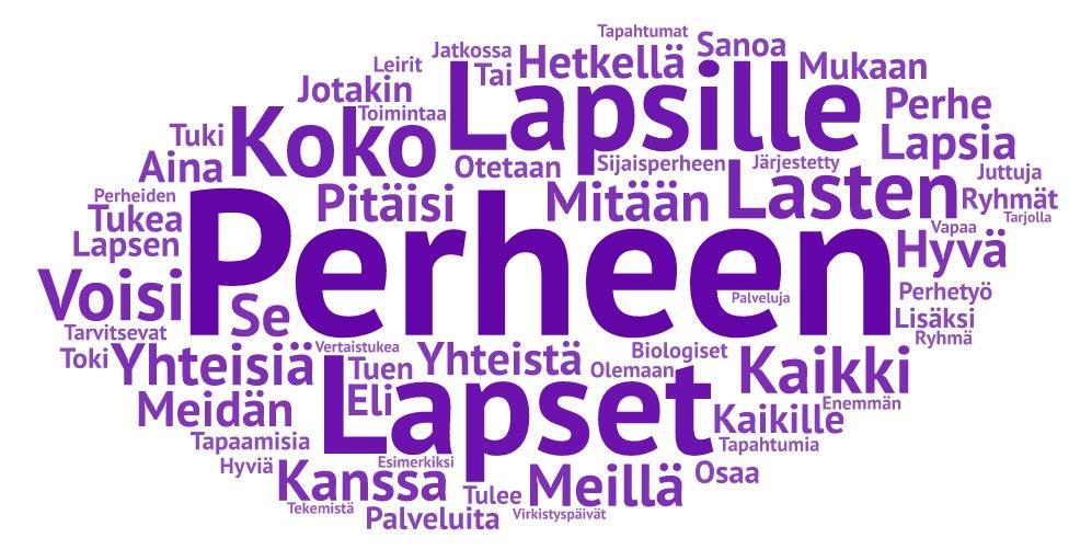 2.4. Palvelutarjonta kaikille perheen lapsille Avoimissa vastauksissa nousi esiin, että tällä hetkellä perheille on tarjolla koko perheelle suunnattua perheohjausta, lastenhoitopalvelua,