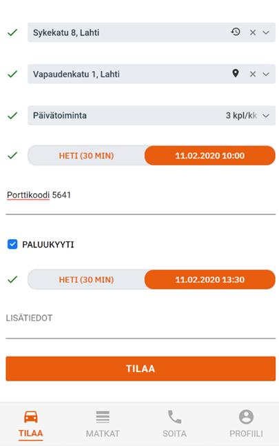 442 Ennakkotilaus Jos haluat muuttaa kyydin tilausajankohtaa, valitse edellisen kuvan näkymästä ENNAKKOTILAUS Sivu 9 / 16 Kuluva kuukausi tulee näkyviin Voit vaihtaa kuukautta eteenpäin oikealla