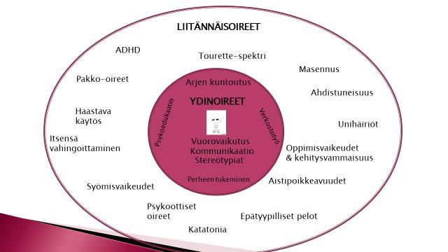 8 Kuva 1. Autismikirjon liitännäisoireet (Mielenterveystalo. Lasten mielenterveyspalvelut. Autismikirjon häiriöt) 2.