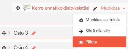 Voit piilottaa osan sisällöstä Esim.