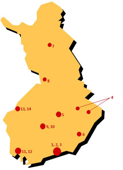 YLIOPISTOT 1. Aalto-yliopisto 9. Tampereen 2. Helsingin teknillinen yliopisto yliopisto 3. Taideyliopisto 10.Tampereen yliopisto 4. Itä-Suomen yliopisto 11.