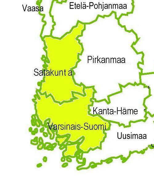 Turun yliopistollisen keskussairaalan erityisvastuualue TYKS erva 2012 Varsinais-Suomen sairaanhoitopiiri Kunnat 29 Väestö 468 46