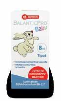 BalanticPro Baby tippa sisältää vauvan suolistolle sopivaa Bifidobacterium BB-12 bakteeria. Tuotetta voi käyttää jo vastasyntyneille.
