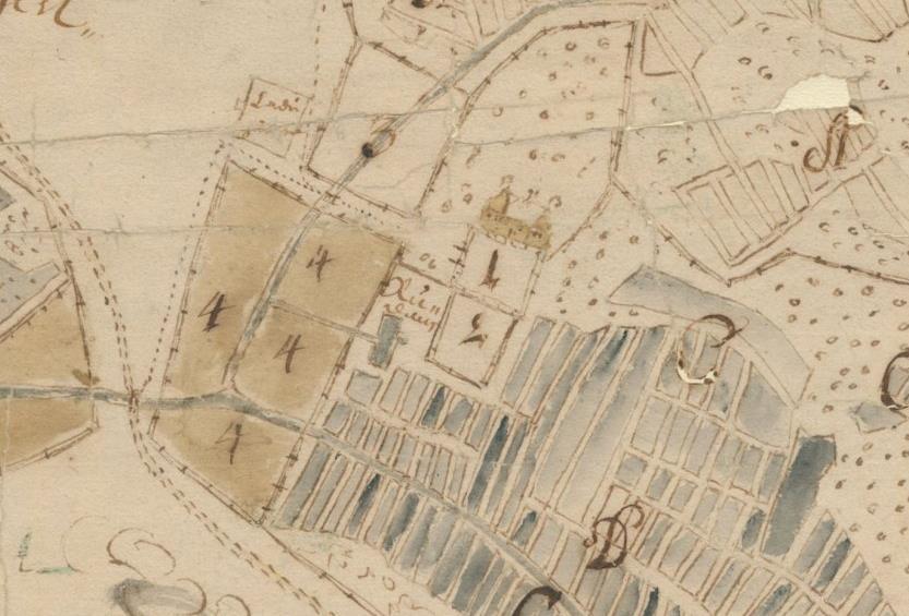 8 Kuva 6. Ote maanmittari Olaus Forsellin laatimasta kartasta Ahvenkosken kartanosta vuodelta 1692, johon tutkimuskohteen sijainti on ympyröity. Kartta: Kansallisarkisto 125 Pyhtää 1:1a-f Kuva 7.