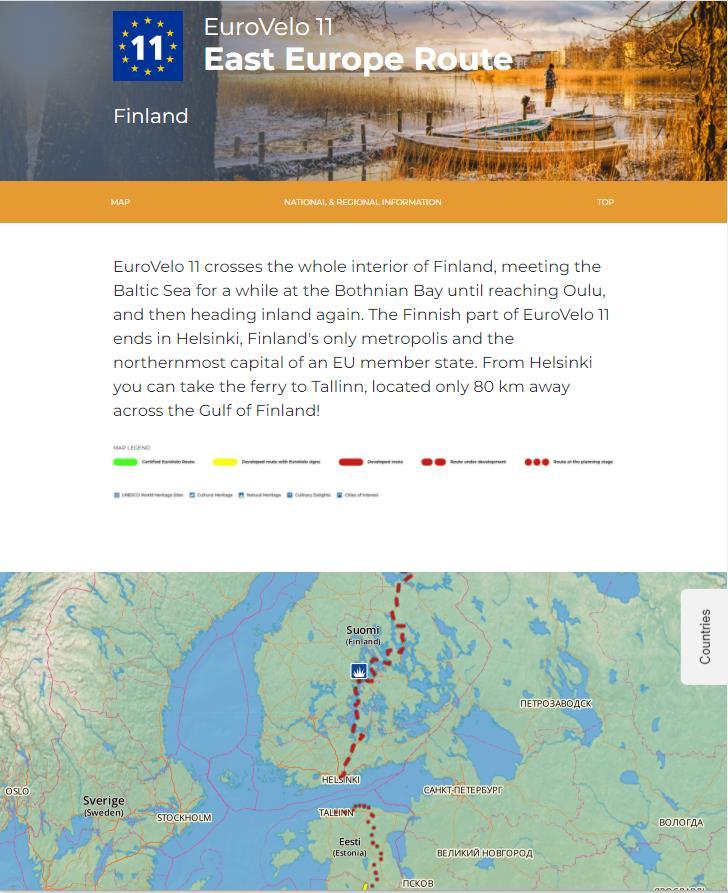 EuroVelo 11 reitti Keski-Suomessa: EuroVelo 11 East Europe Route reitin kehittämisperiaatteiden selvittäminen osana valtakunnallista pyöräliikenneverkkoa ja virkistyksen ja matkailun runkoreittinä.