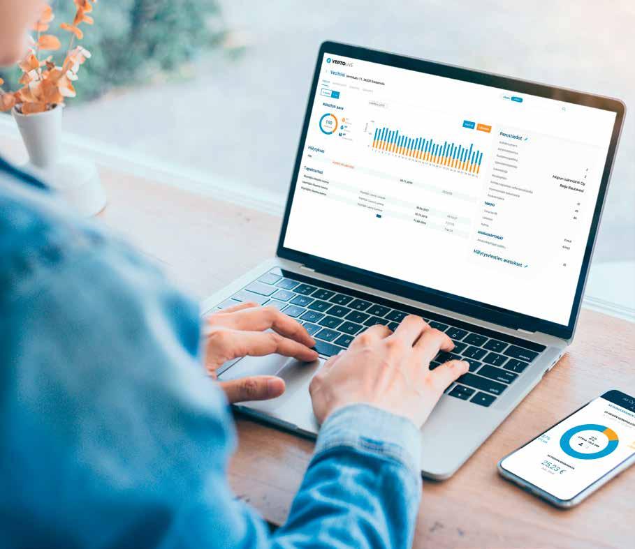 HUONEISTO Älykkäällä vedenmittausjärjestelmällä energiatehokkuutta taloyhtiöön Teksti: Minna Tarvainen Kuvat: VertoNordic Oy Kaupallinen yhteistyö: VertoNordic Oy Taloyhtiön linjasaneerausta