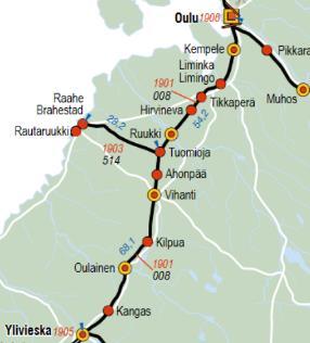 Liite 1b Investointiohjelman 2023-2030 ulkopuolelle jääneet ratahankkeet Ylivieska-Oulu Tiedot päivitetty 25.2.2022 Ylivieska-Oulu -väli on yksiraiteinen ja sillä on paljon tavara- ja matkustajaliikennettä.