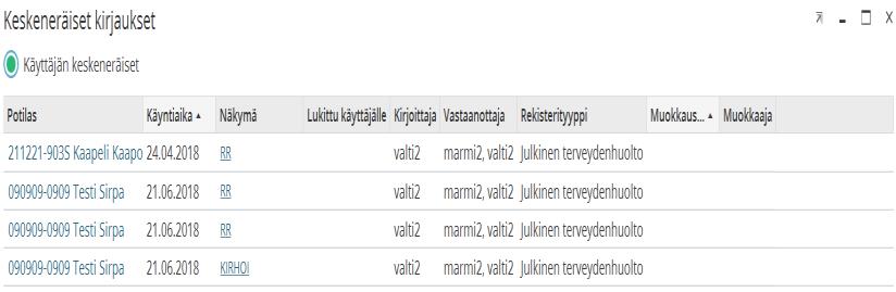 tilassa olevia tekstejä Opiskelijakirjauksen hyväksyminen Opiskelijan kirjaukset näkyvät opiskelijalle ja