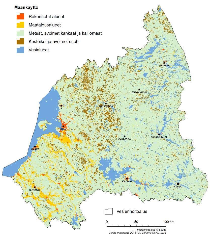 Maankäyttö Intensiivisin maankäyttö painottuu