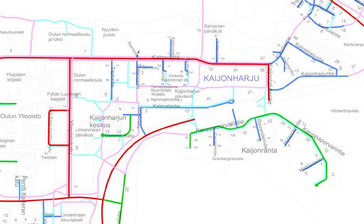 yhteensä noin 10 km, joka vastaa noin kolmea prosenttia päällystetyistä kevyen liikenteen väylistä. Suosituksia: Kunnossapito liitetään osaksi kuntien liikennesuunnittelun prosesseja.