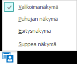 Valikoimanäkymä näyttää kaikkien osallistujien videot (jos osallistujia on enemmän kuin kaksi).