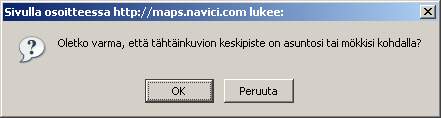 Esille tulee nyt karttasivu, joka on jossakin keskeisessä kohdassa valitsemaasi kuntaa. Oikean kohdan etsimiseen on kaksi mahdollisuutta.