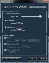 6. Tuotos videoita ja kuvia! 6-3 Tiedoston tuloste WMV-komennon tulosteen WMV-tiedostot ovat korkealaatuisia huolimatta niiden tiedostokokoa. Windows. Säädä valintaikkuna ja tuotos.