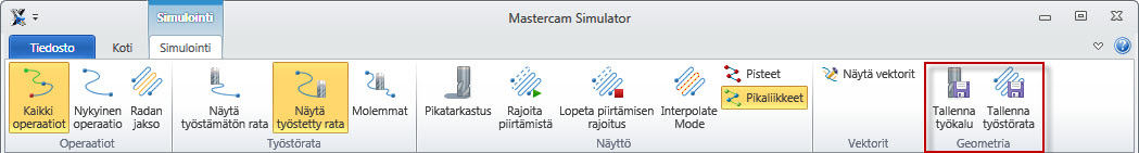 X7 MU1 UUDET PIIRTEET / Mastercam simuloinnin päivitykset 5 Klikkaa Lue oletusarvoista painiketta tuodaksesi asetukset toisesta tiedostosta.