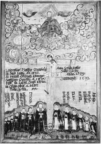 228 Kuva 78: Laurentius Granbergin perheen epitafimaalaus, 1670-luku.
