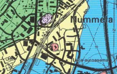 Pisteen alue on myös Nummelan liikenteellinen solmukohta, josta erkanee taajaman kolme pääkatua, Meritie, Asemantie ja Vihdintie.