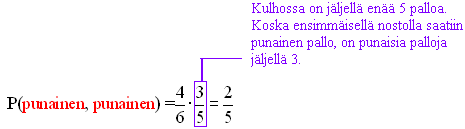 17. Yleinen kertosääntö* Oikean lottorivin todennäköisyys saadaan lasketuksi kertolaskun avulla. Lottonumerot ovat kuitenkin toisistaan riippuvia tapahtumia.