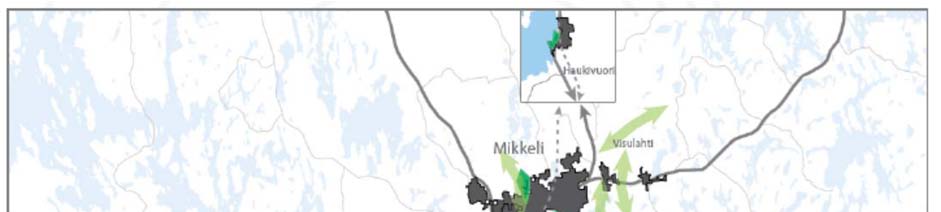 4 Kuva 1. Mikkelin kaupunkiseudun rakennemallin LEPO -vyöhykkeet ja VIHER yhteydet.