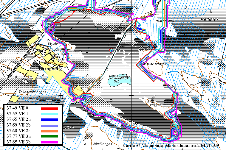 96 6.2 Ruoppauksen vaikutus Ruoppauksella ei Reservoir Routing-mallin mukaan ole merkittävää vaikutusta sen paremmin vähän veden ajan kuin tulva-ajankaan virtaamiin.