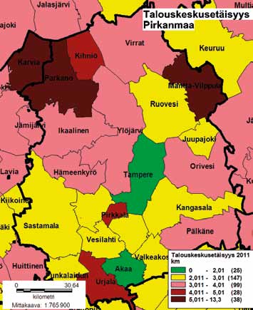 Suurlohkojen keskikoko maakunnassa on 9,4 hehtaaria, joka on 9 prosenttia Suomen keskiarvoa pienempi.